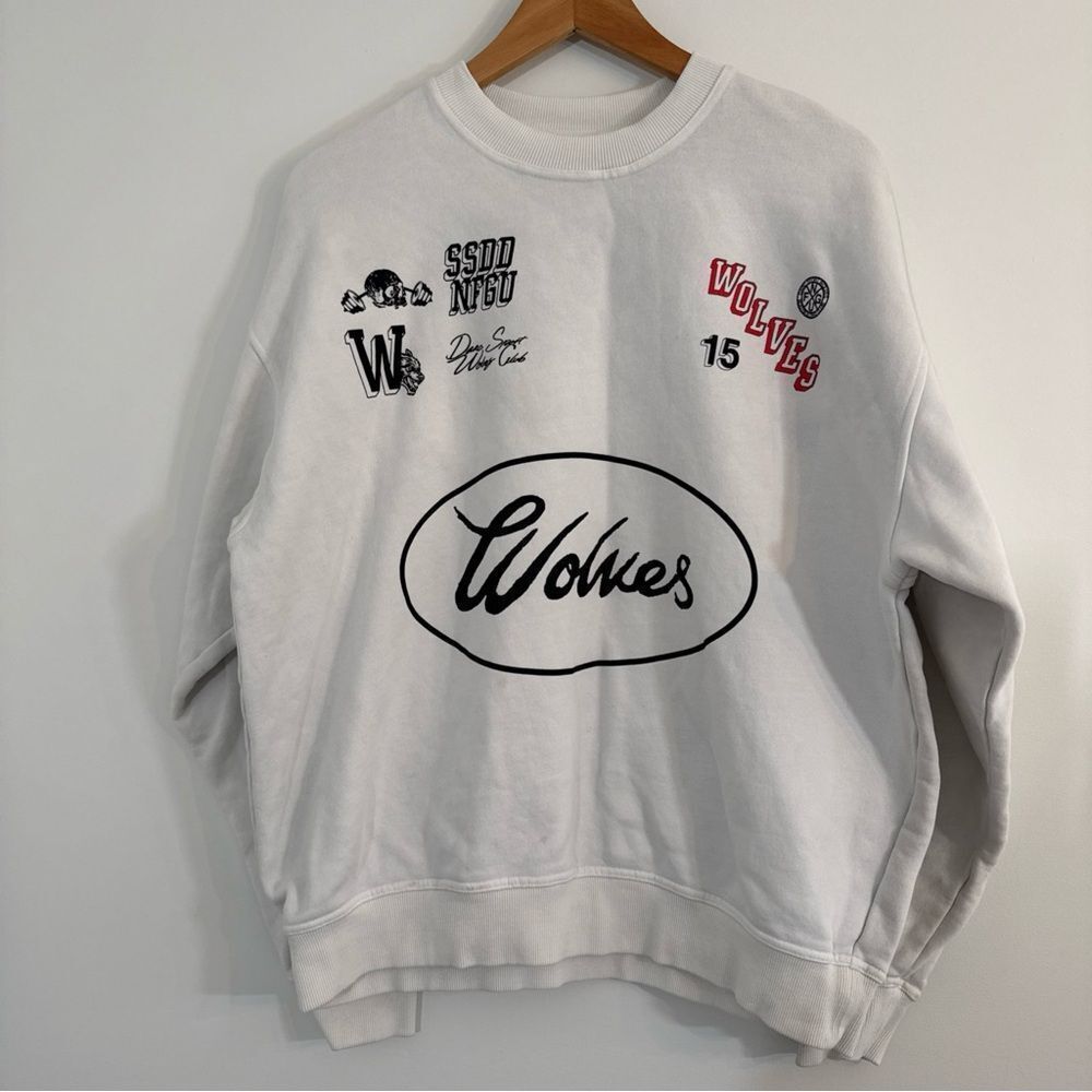 Darc Sport Wolves Big Graphic Crewneck Sweatshirt Size M Bodybuilding Gym
